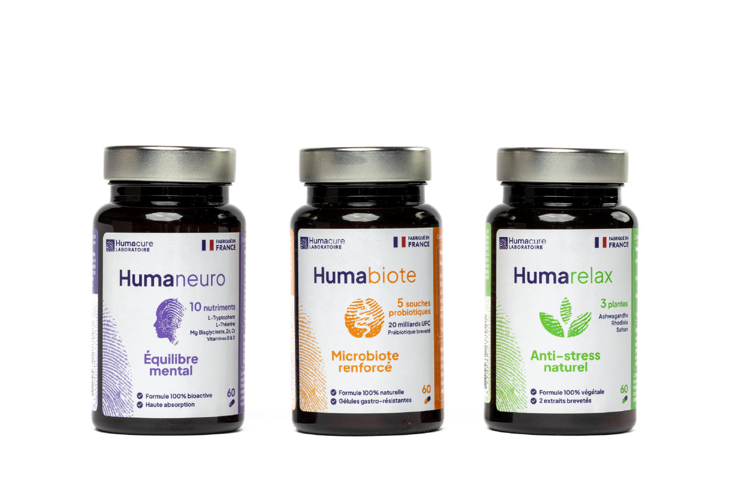 Pack Trio Essentiel - Cure synergique à base de probiotiques, plantes et nutriments essentiels - Humacure